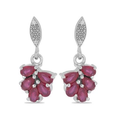 BUY GLASS FILLED RUBY WITH WHITE ZIRCON GEMSTONE EARRINGS – BULK SUPPLIER & EXPORTER | JEWELPIN